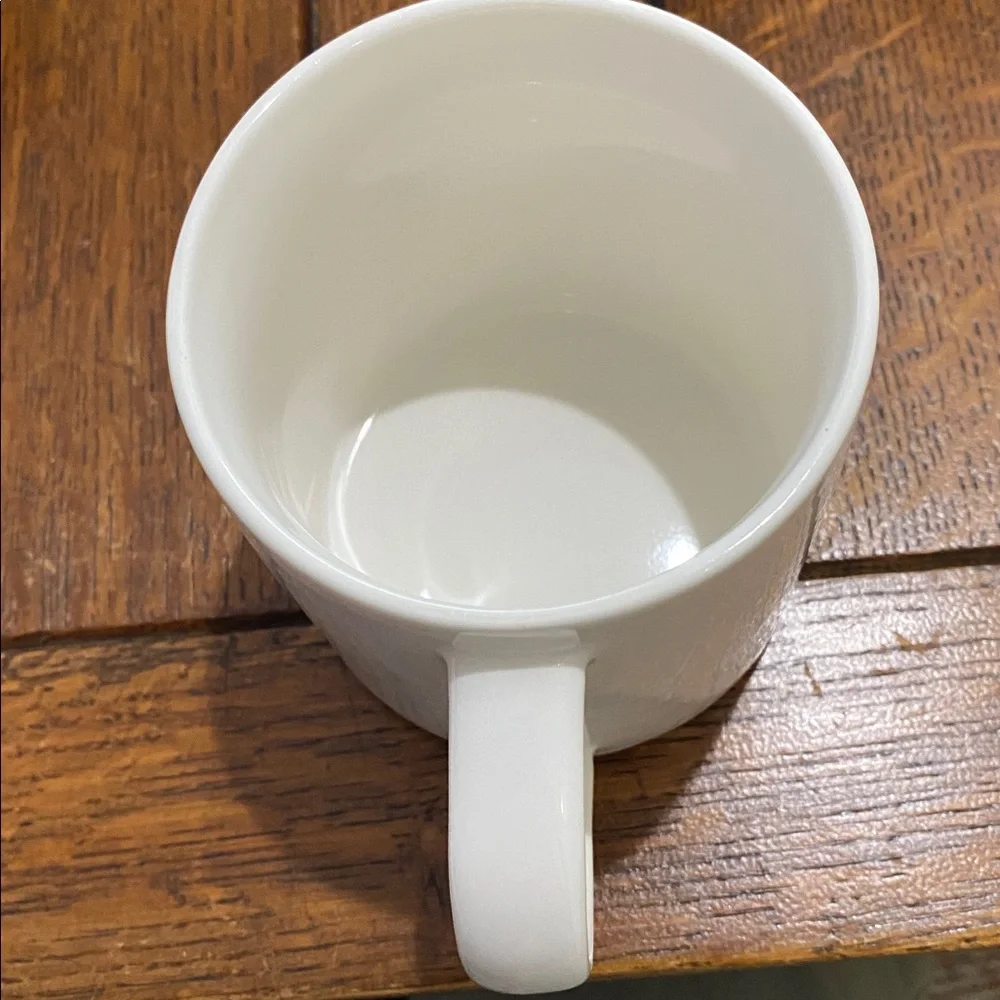 Williams Sonoma “S” Mug in Gold on White Porcelain. Unused Condition. Large Mug